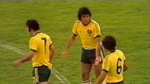 Johnny Warren in action during Socceroos' first-ever FIFA World Cup match in 1974