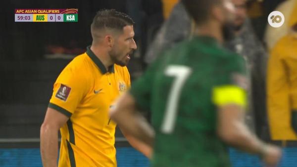 CHANCES: Socceroos find two chances within a minute