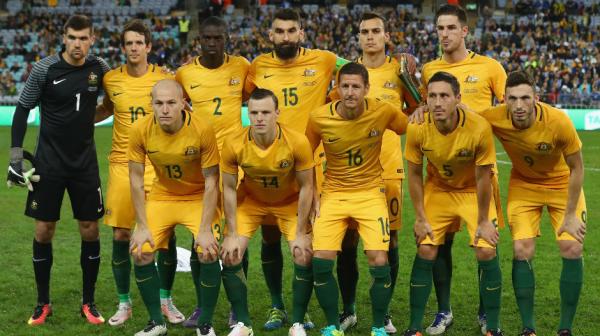 The Caltex Socceroos starting XI against Greece at ANZ Stadium on Saturday night.