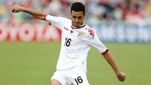 Omani Ali Sulaiman Al Busaidi on the ball against Korea Republic.