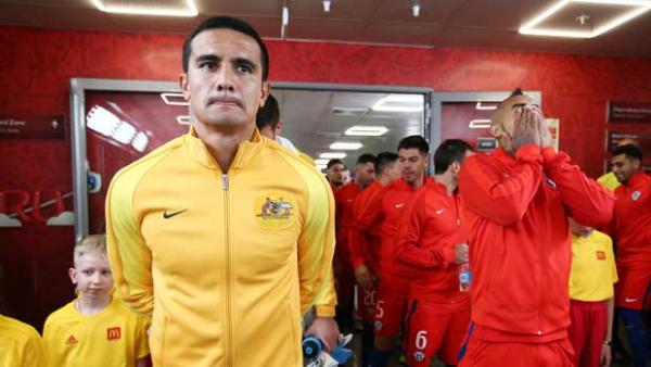Tim Cahill prepares to lead out the Caltex Socceroos against Chile for his 100th international cap.
