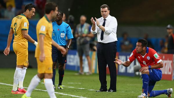 Socceroos coach Ange Postecoglou has applauded Australia's comeback against Chile.