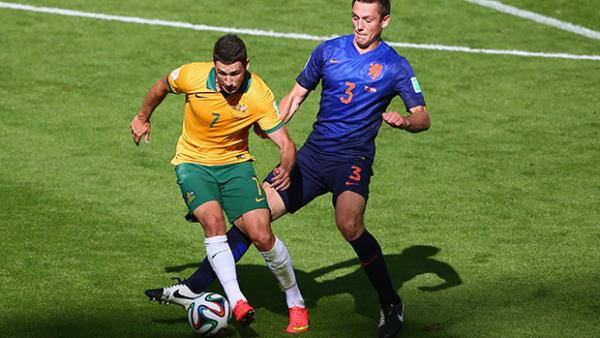 Mathew Leckie was outstanding for the Socceroos in their 3-2 loss to the Netherlands.