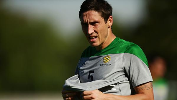Midfielder Mark Milligan was absent from Socceroos training with a hamstring injury.