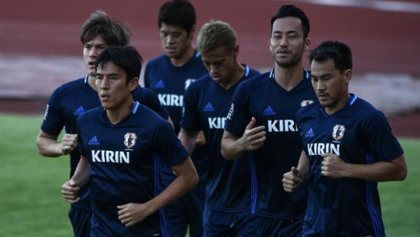 Japan players in training during their WCQ campaign.