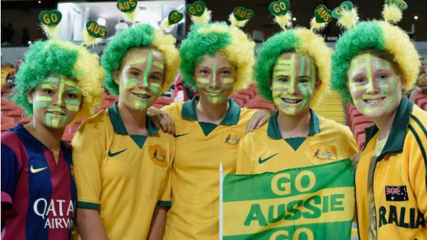 Fans show their support for the Socceroos.