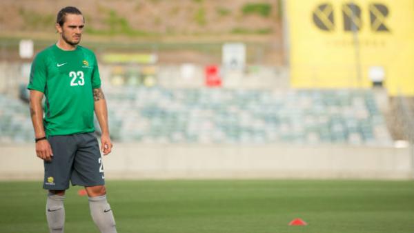 Socceroos defender Josh Risdon on the training ground.