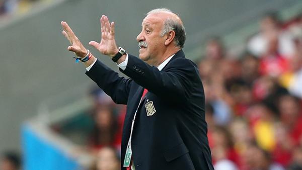 Spain coach Vicente del Bosque during his side's World Cup loss to Chile.